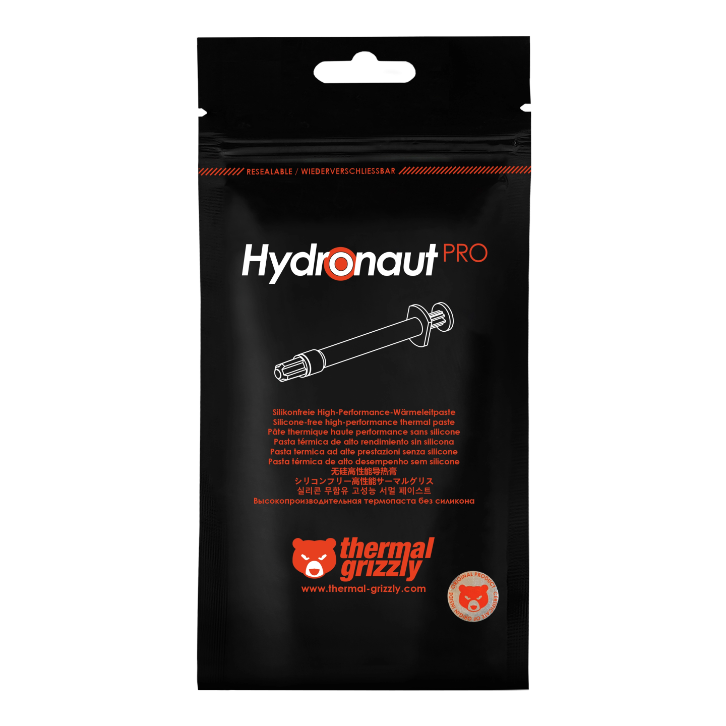 Thermal Grizzly Hydronaut Pro – pâte thermique sans silicone haut de gamme