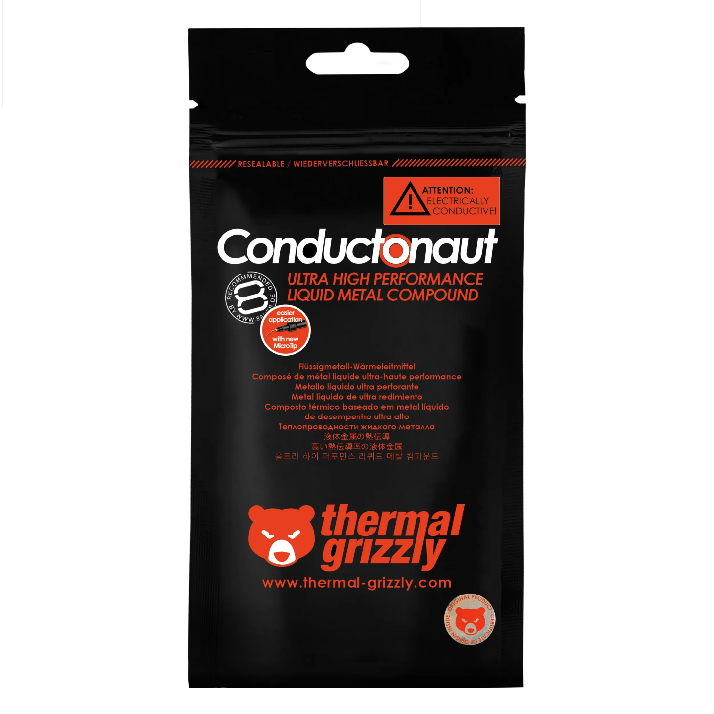 Thermal Grizzly Conductonaut – métal liquide haute conductivité