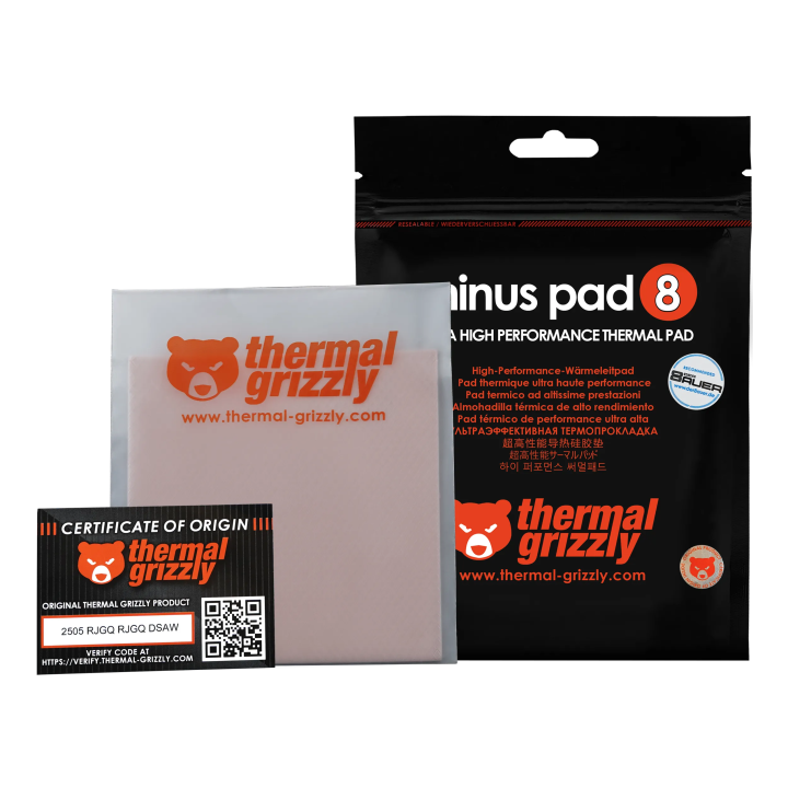 Thermal Grizzly Minus Pad 8 – pad thermique conductivité moyenne