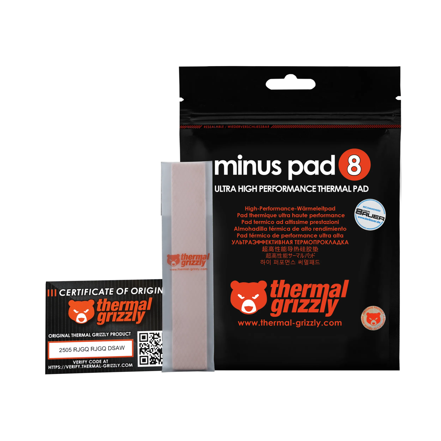 Thermal Grizzly Minus Pad 8 – pad thermique conductivité moyenne