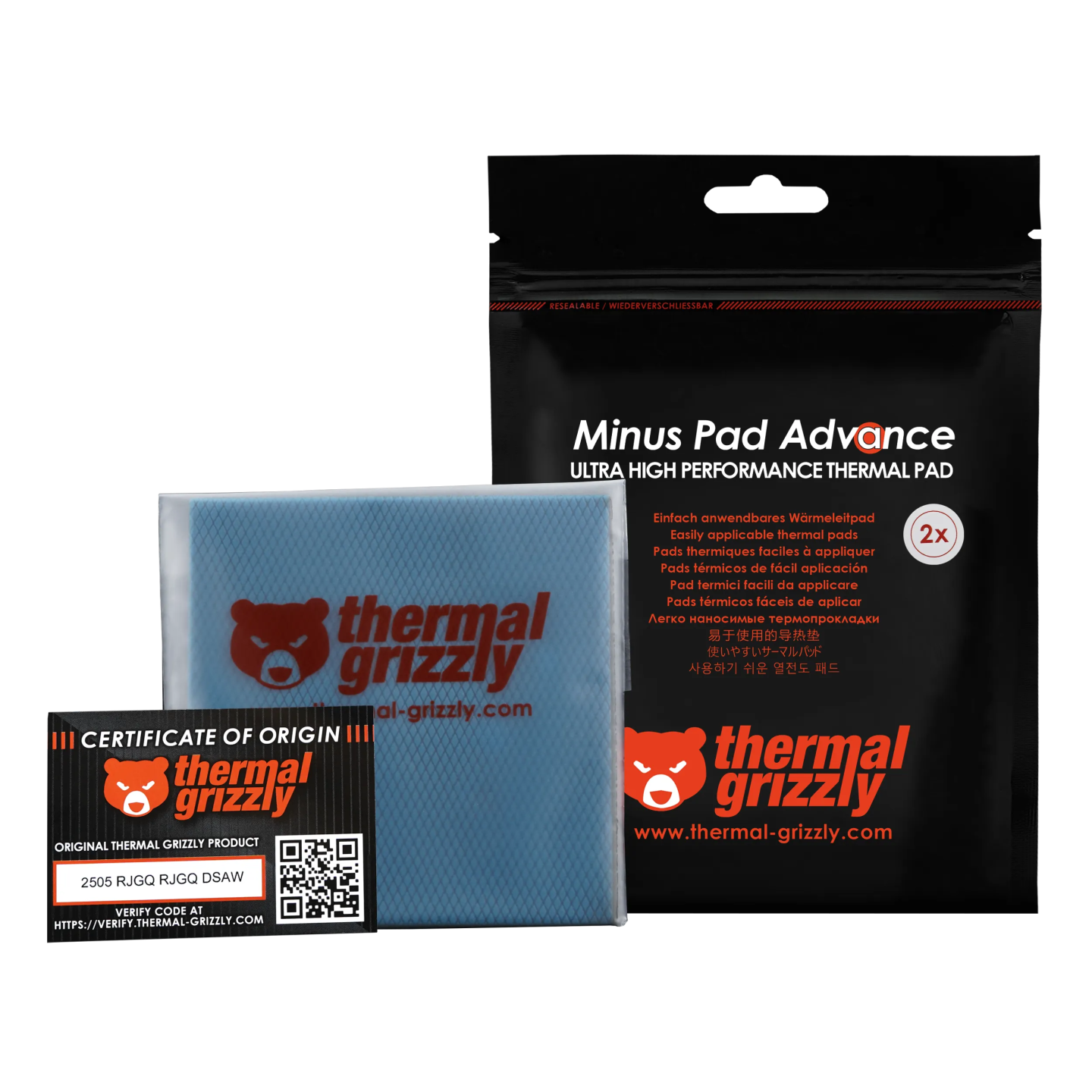Thermal Grizzly Minus Pad Advance – pad thermique haute compressibilité