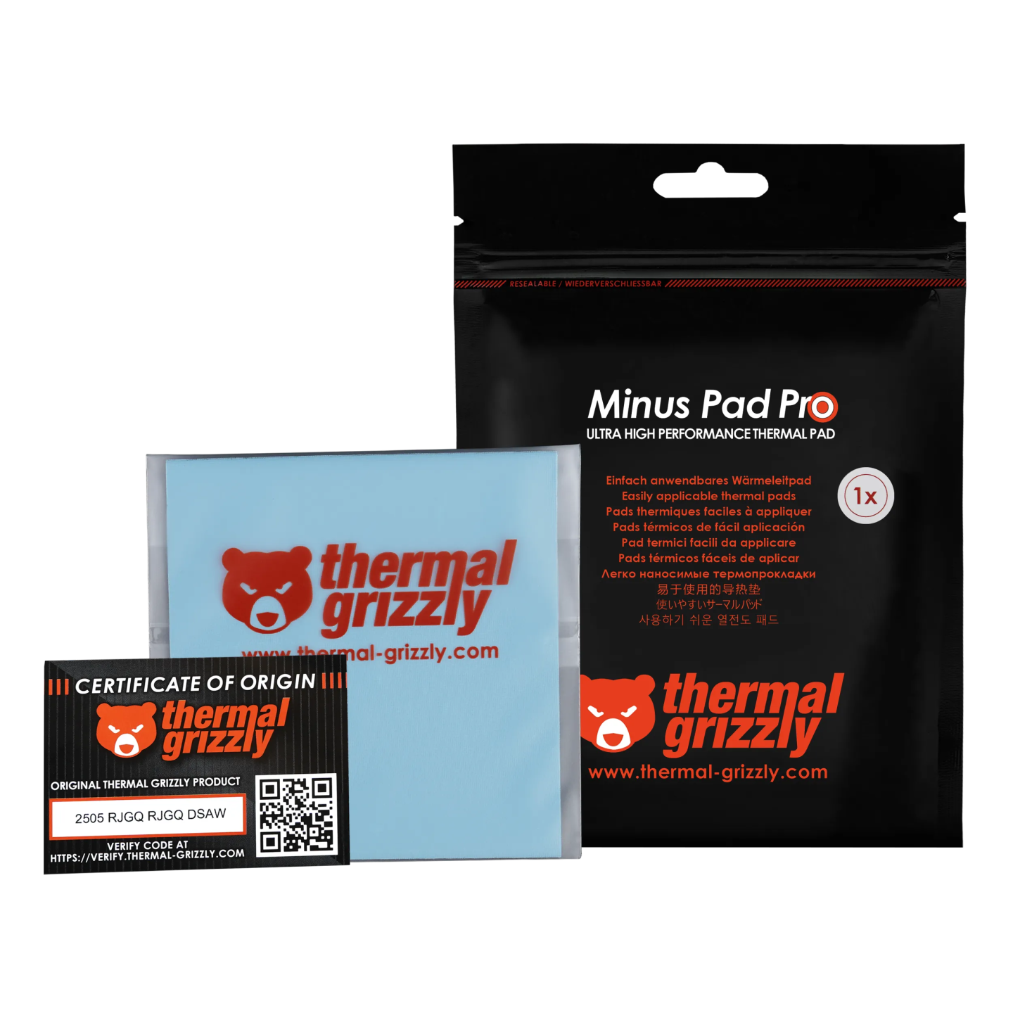 Thermal Grizzly Minus Pad Pro – pad thermique conductivité exceptionnelle