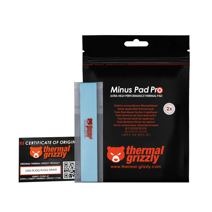 Thermal Grizzly Minus Pad Pro – pad thermique conductivité exceptionnelle