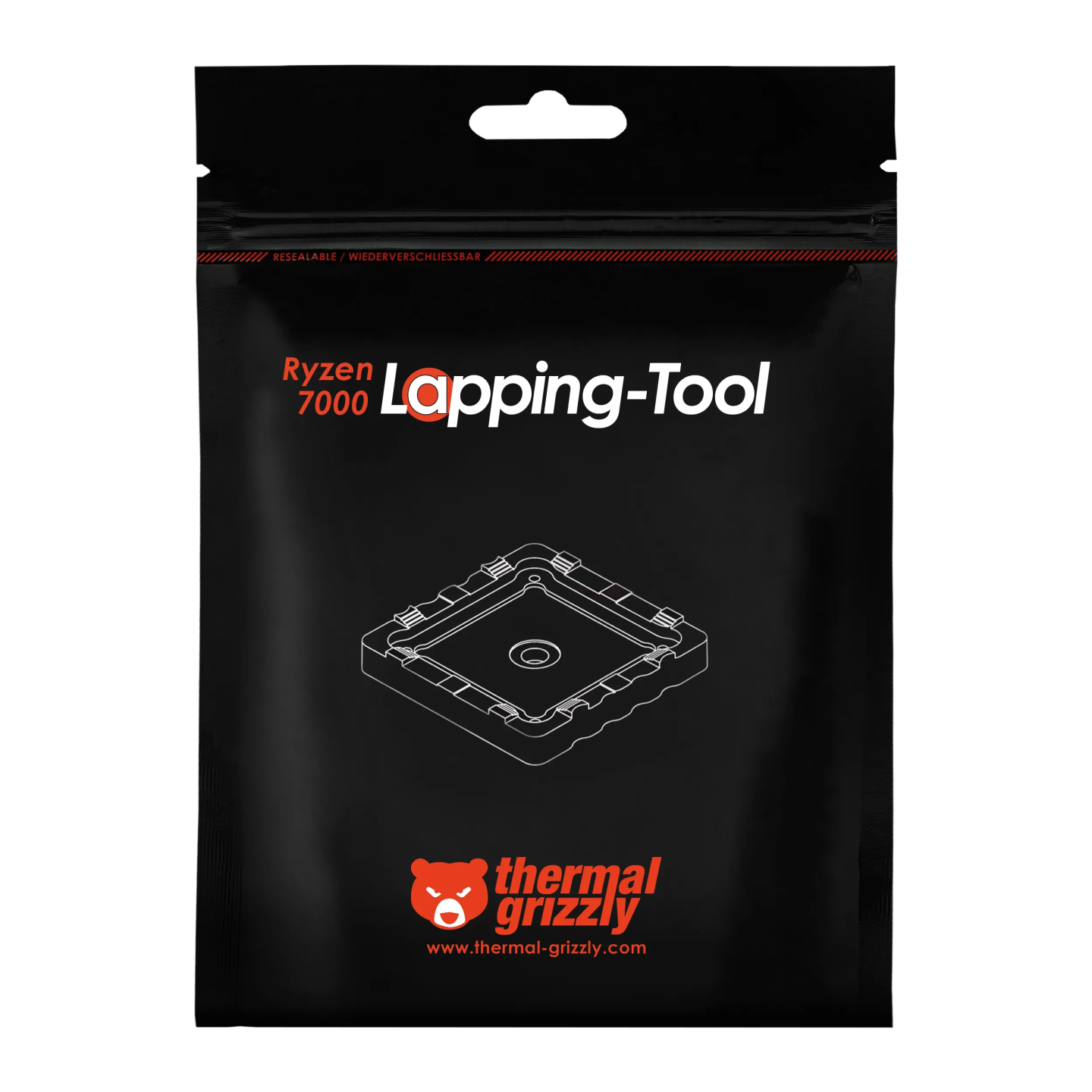 Thermal Grizzly Lapping-Tool Ryzen 7000 – gabarit de rodage heatspreader AM5