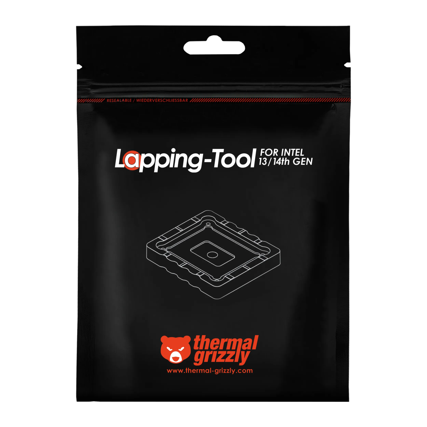 Thermal Grizzly Lapping-Tool Intel 13e/14e gén. – gabarit de rodage LGA1700
